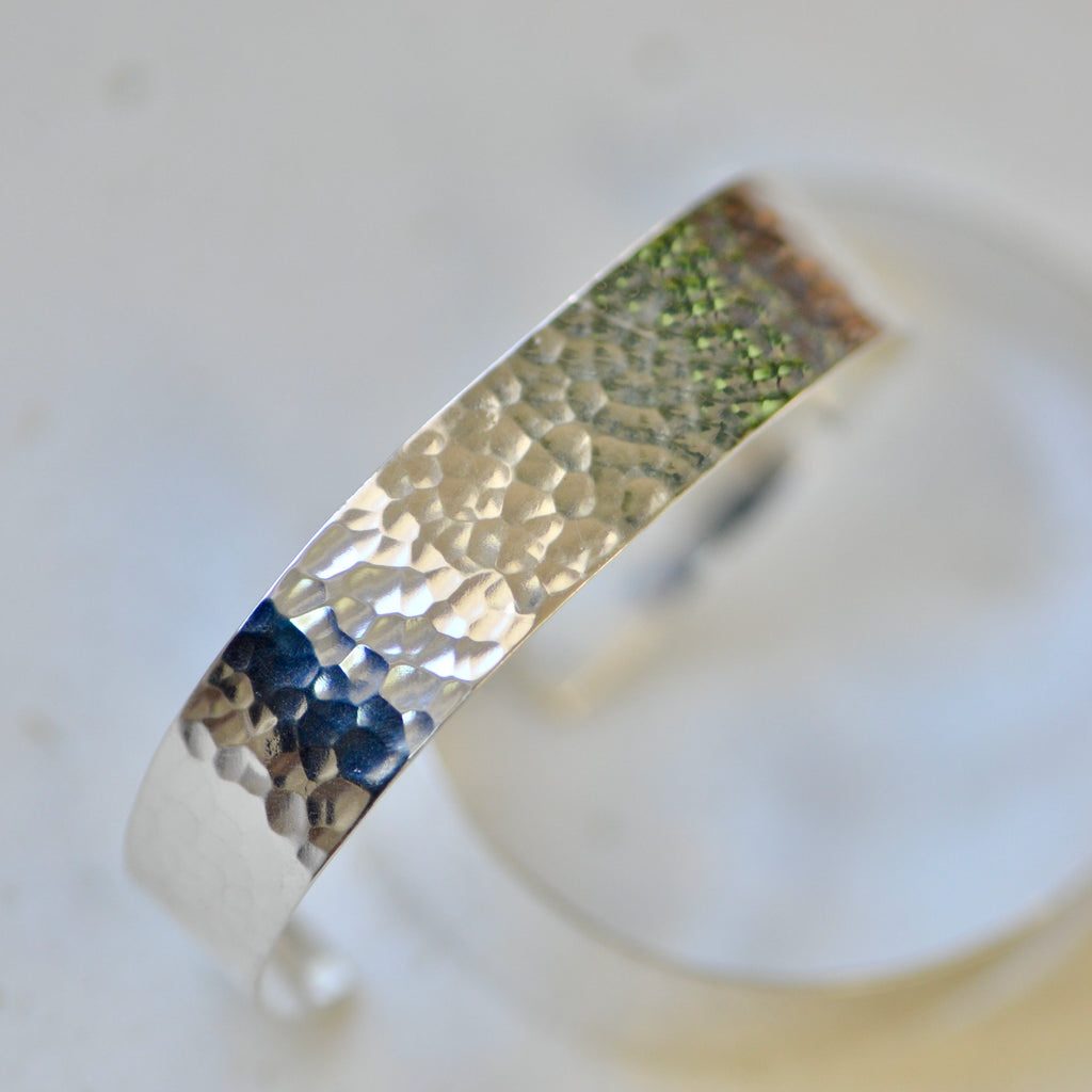 Silver hammered cuff