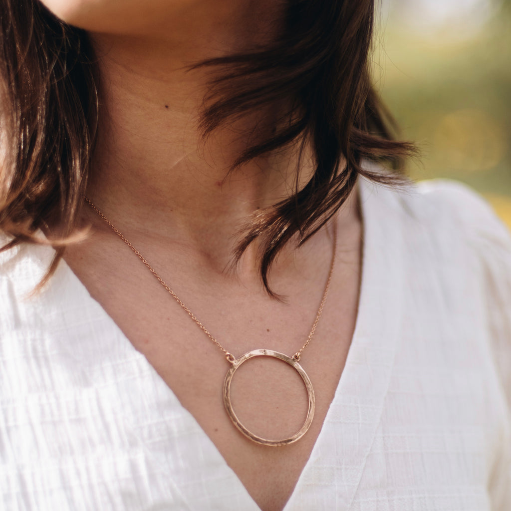 Circle Necklace in Rose Gold