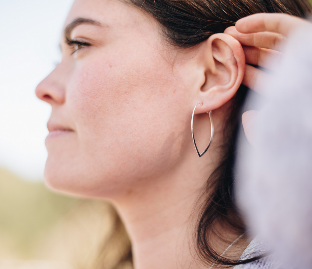 Large Power Hoop Hammered Earrings Yellow Gold