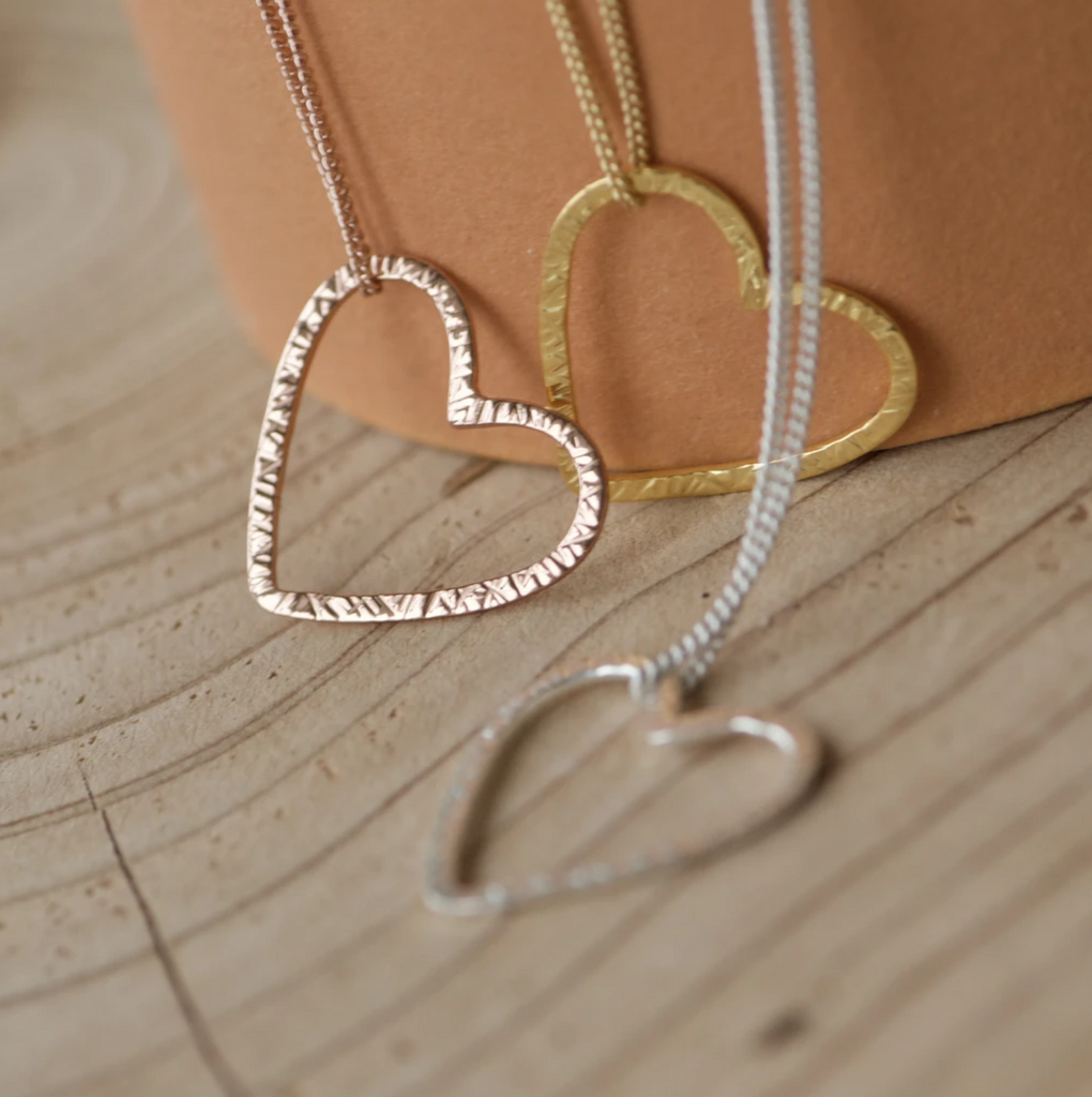 Mommy & Me Heart Necklace Rose Gold