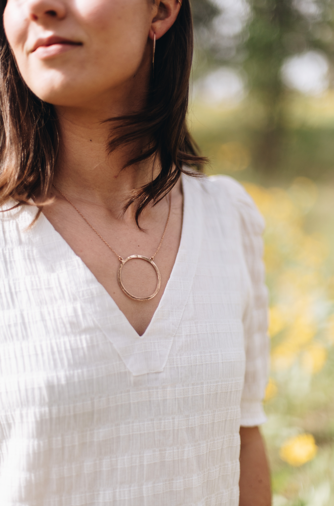 Circle Necklace in Rose Gold