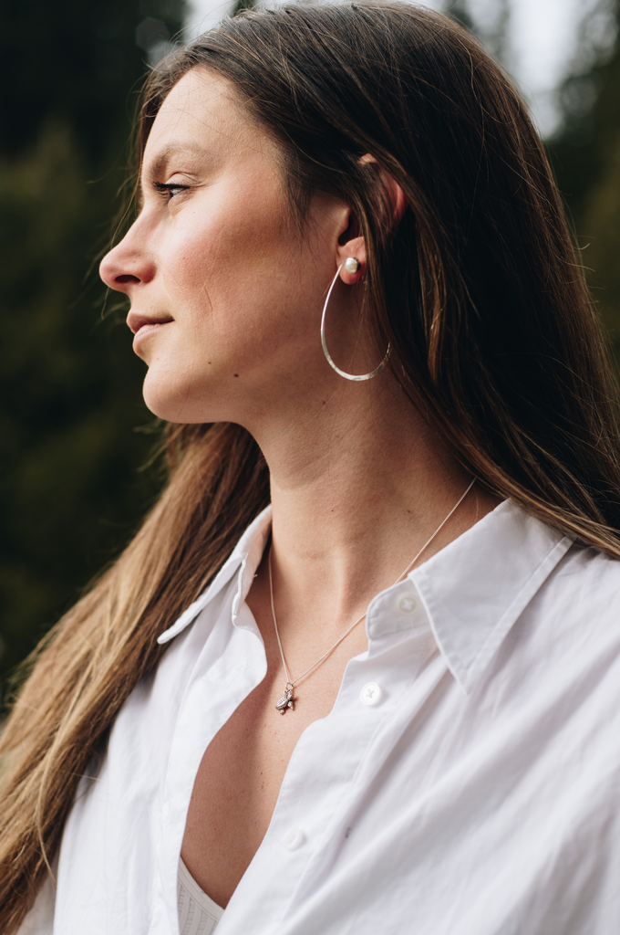 Rain Drop Hoops Silver