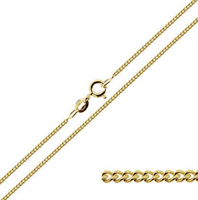 18 Inch gold plated silver fine curb chain