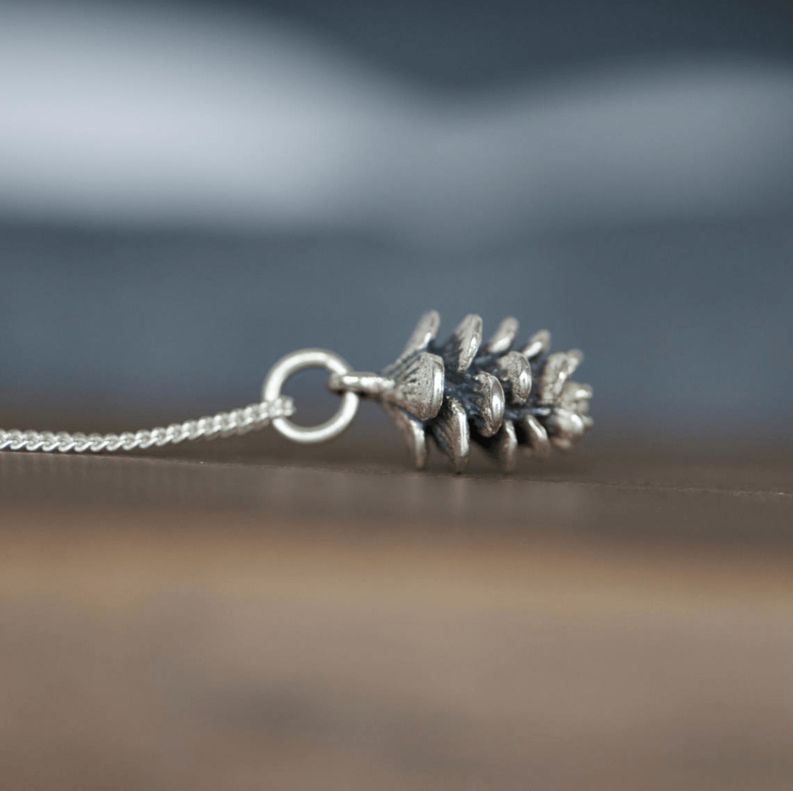 Tiny Pinecone Charm Necklace