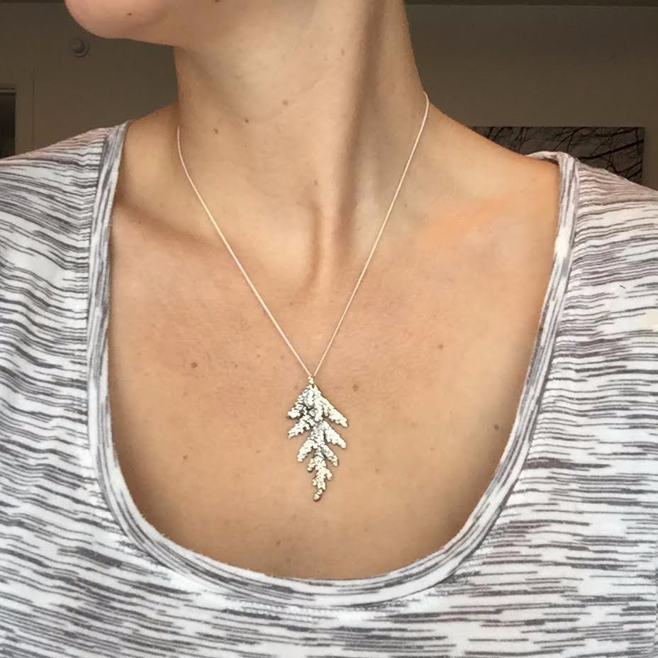 silver cedar necklace